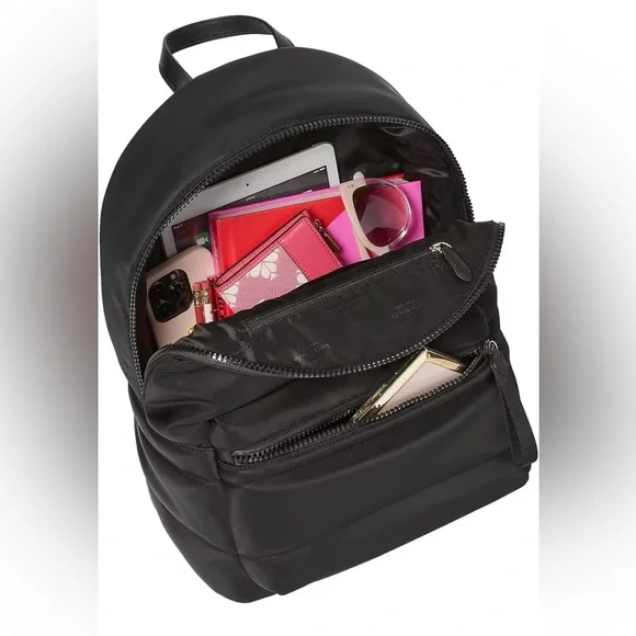 Kate Spade Ella Large Puffy Backpack In Black - Picture 9 of 11